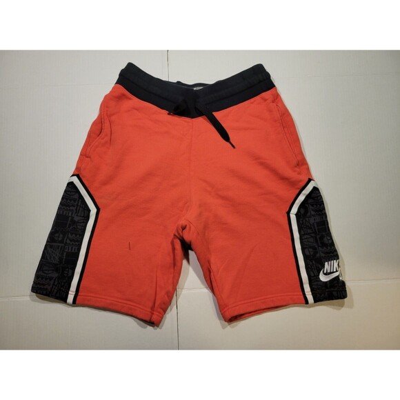 NIKE AIR Basketball Shorts Red Black Knit Sweat‎ Active Mens Size S Embroidered - Picture 3 of 9